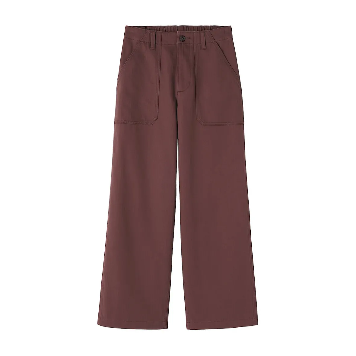 Outlet Muji Pantalón de algodón con patrón de espina de pez para mujer