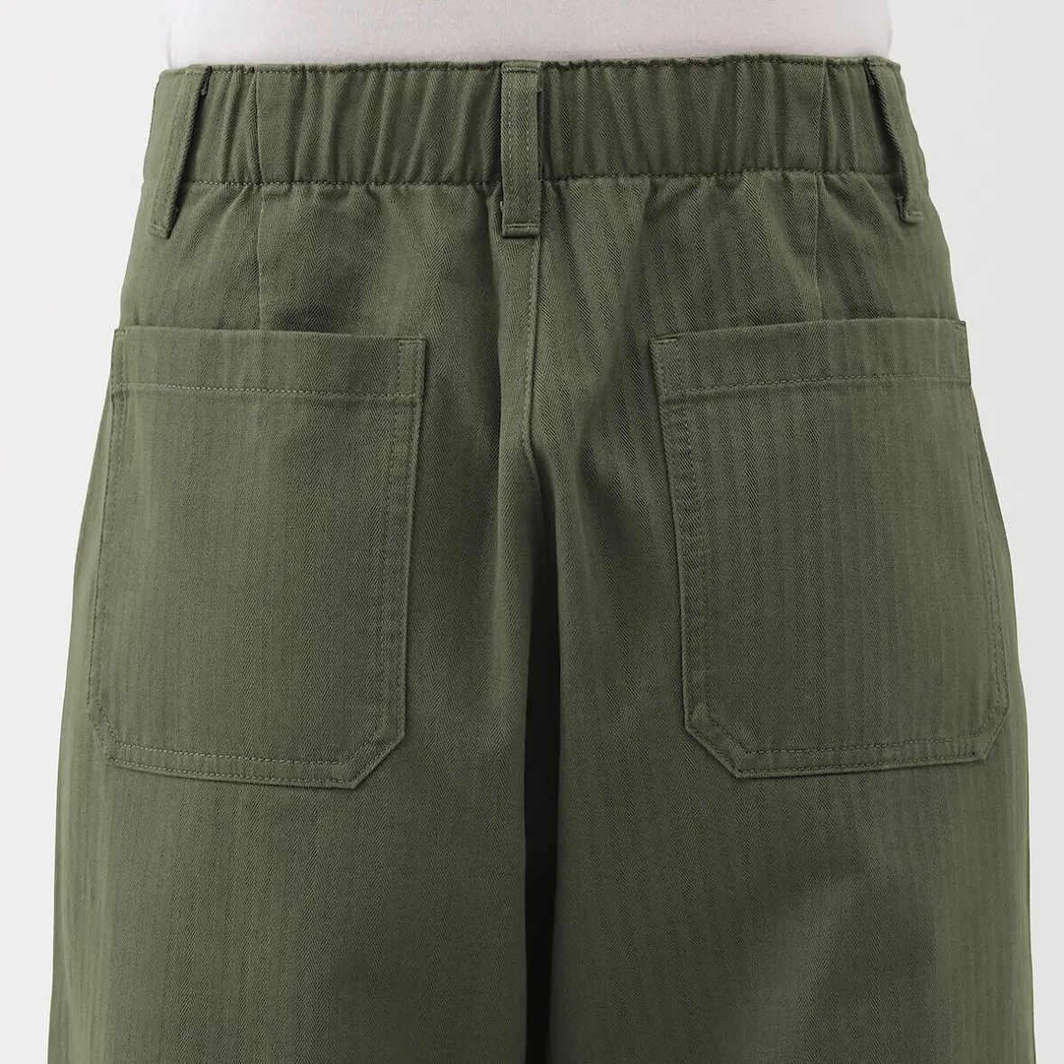 Outlet Muji Pantalón de algodón con patrón de espina de pez para mujer