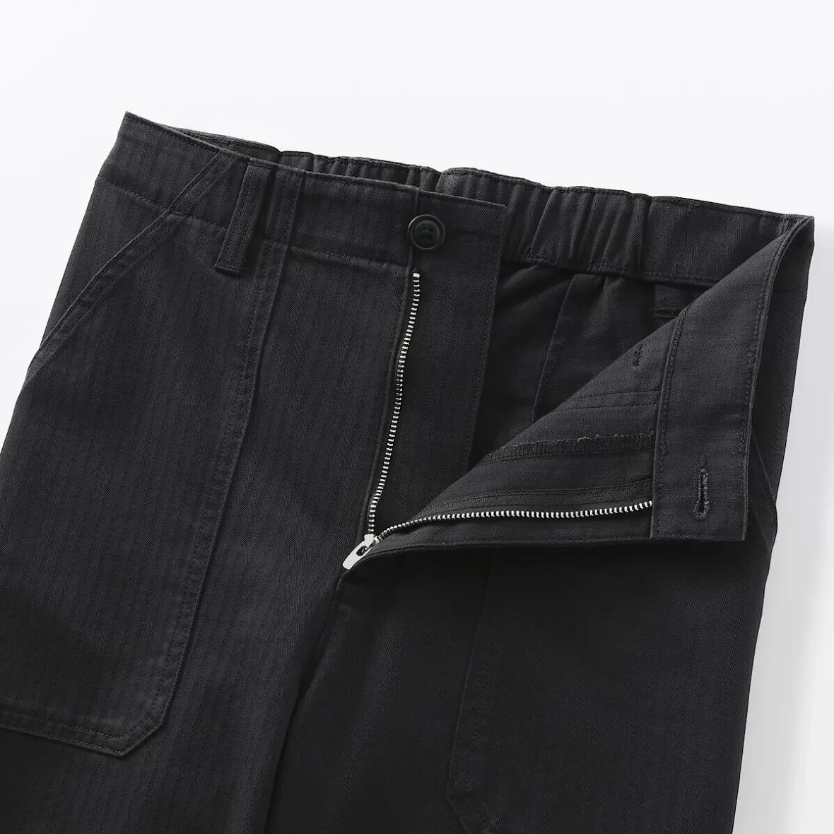 Outlet Muji Pantalón de algodón con patrón de espina de pez para mujer