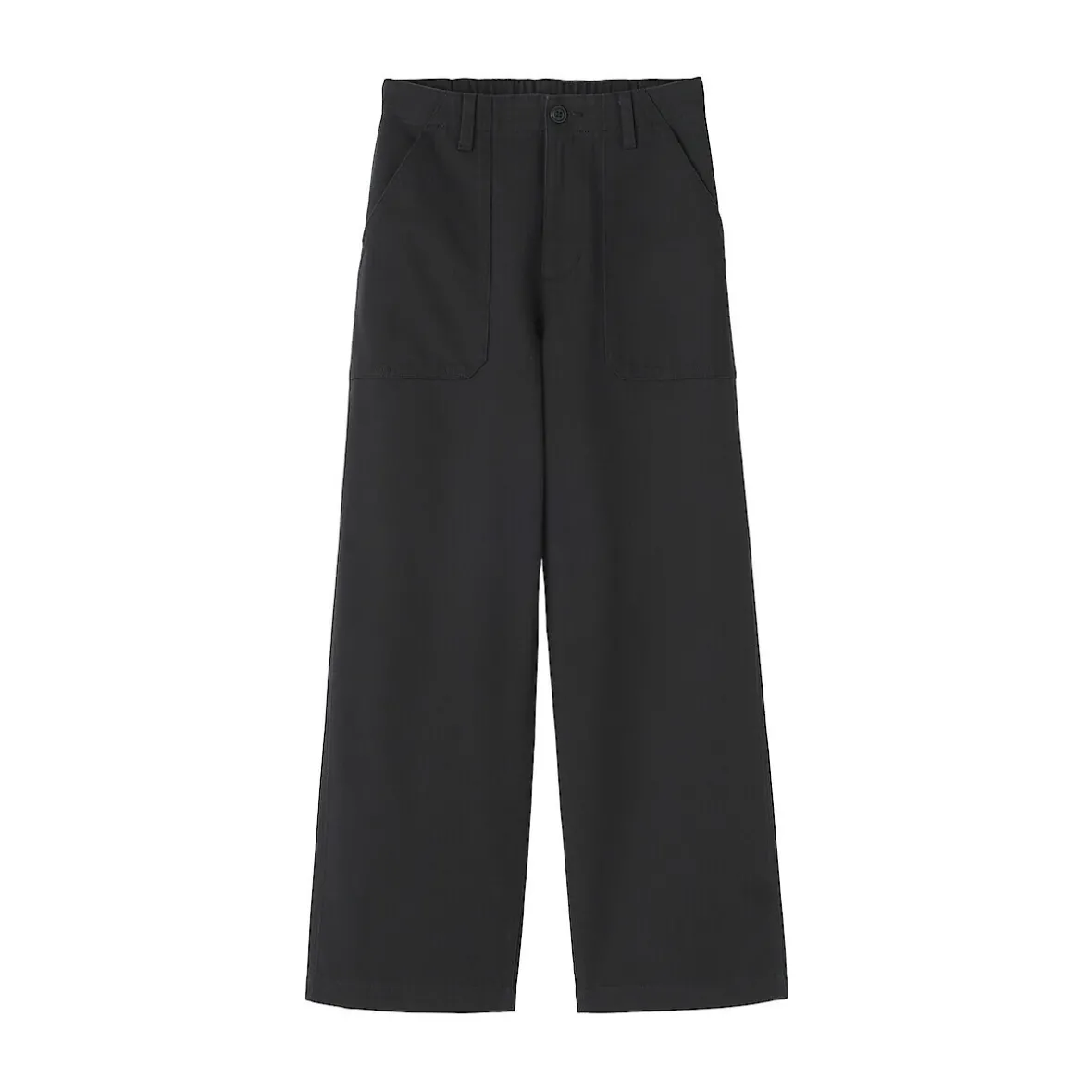 Outlet Muji Pantalón de algodón con patrón de espina de pez para mujer