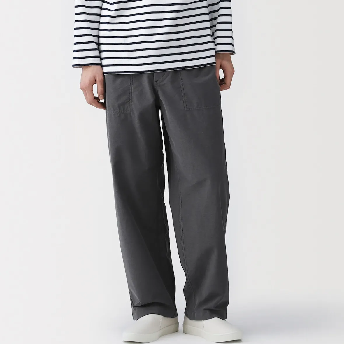 Clearance Muji Pantalón de cintura y tejido elástico bidireccional para hombre