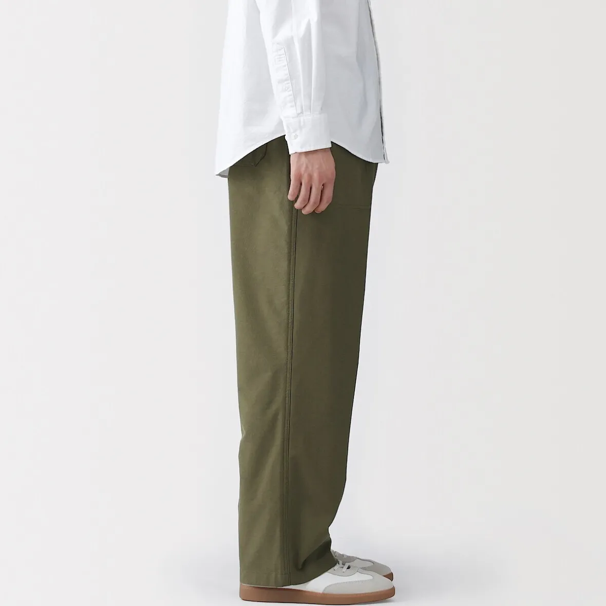 Clearance Muji Pantalón de cintura y tejido elástico bidireccional para hombre