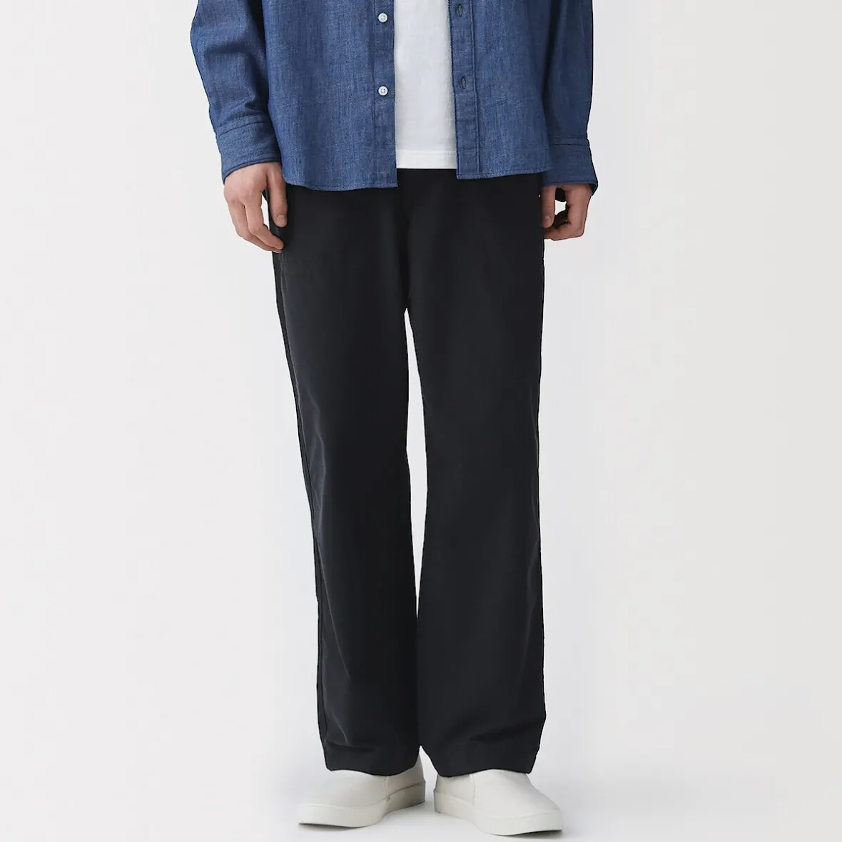 Clearance Muji Pantalón de cintura y tejido elástico bidireccional para hombre