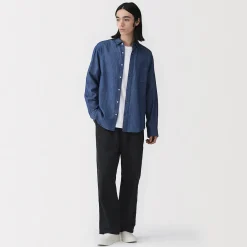 Clearance Muji Pantalón de cintura y tejido elástico bidireccional para hombre