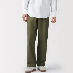 Clearance Muji Pantalón de cintura y tejido elástico bidireccional para hombre