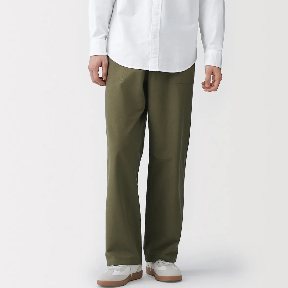Clearance Muji Pantalón de cintura y tejido elástico bidireccional para hombre