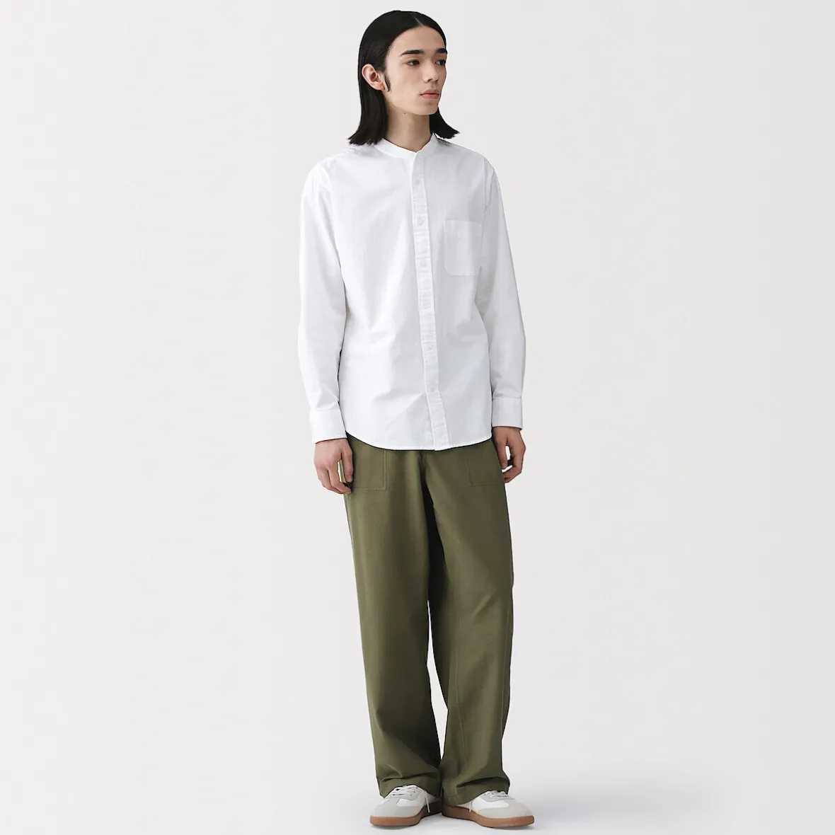 Clearance Muji Pantalón de cintura y tejido elástico bidireccional para hombre