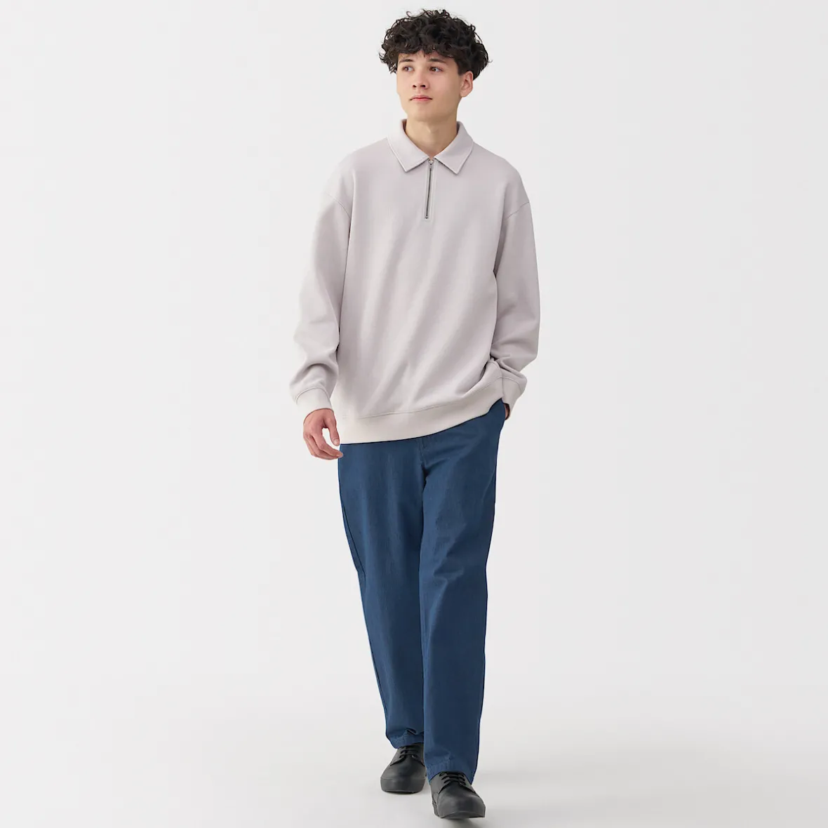 Best Muji Pantalón de corte cómodo y denim lavado para hombre ‐ Indigo