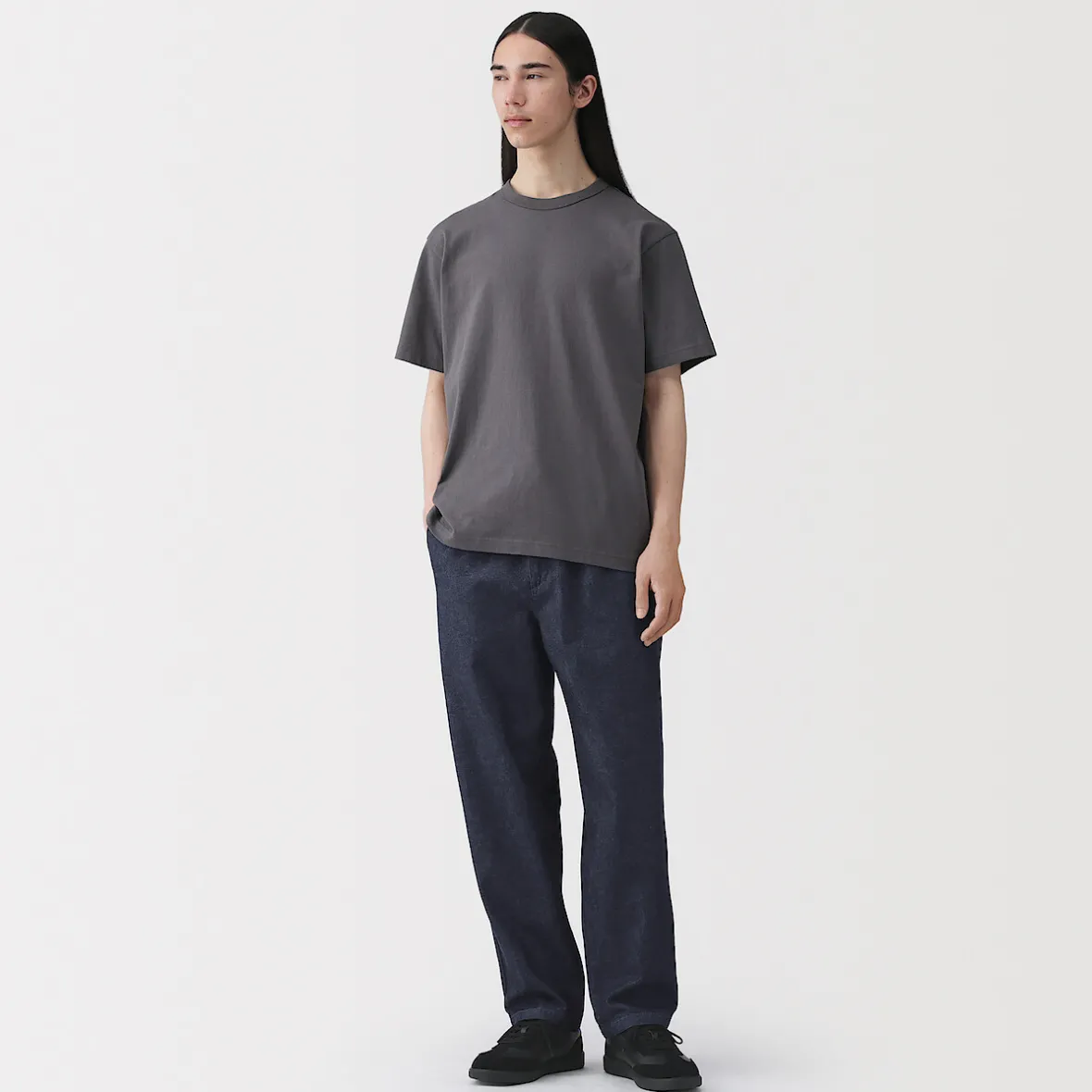 Best Muji Pantalón de corte cómodo y denim lavado para hombre ‐ Indigo