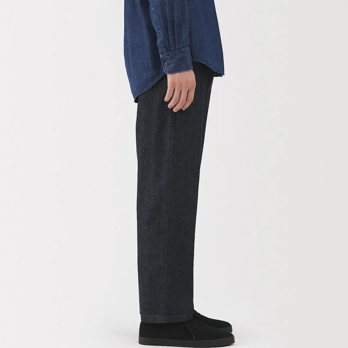 Best Muji Pantalón de corte cómodo y denim lavado para hombre ‐ Indigo