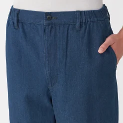 Best Muji Pantalón de corte cómodo y denim lavado para hombre ‐ Indigo