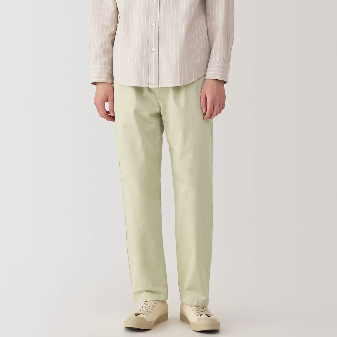 New Muji Pantalón de corte cómodo y algodón lavado para hombre