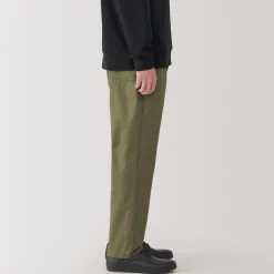 New Muji Pantalón de corte cómodo y algodón lavado para hombre