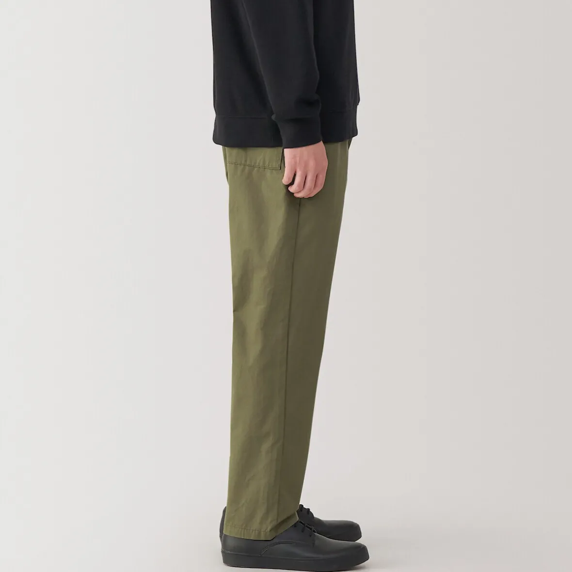 New Muji Pantalón de corte cómodo y algodón lavado para hombre