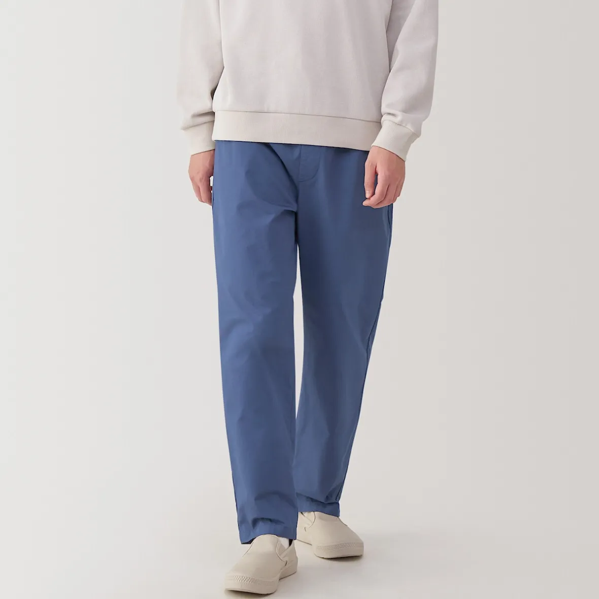 New Muji Pantalón de corte cómodo y algodón lavado para hombre