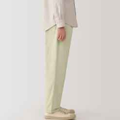 New Muji Pantalón de corte cómodo y algodón lavado para hombre