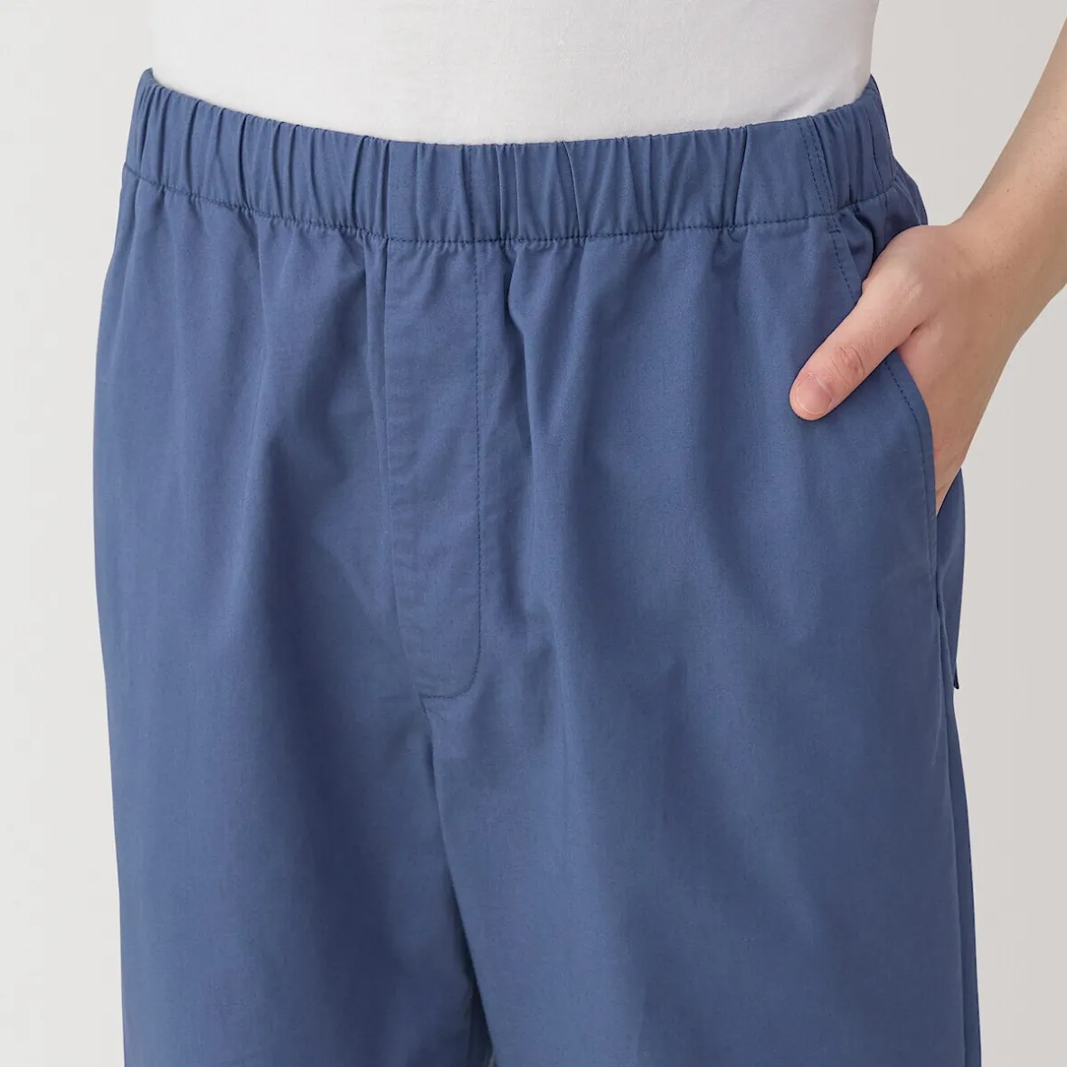 New Muji Pantalón de corte cómodo y algodón lavado para hombre