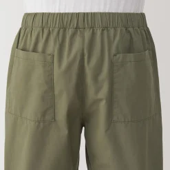New Muji Pantalón de corte cómodo y algodón lavado para hombre