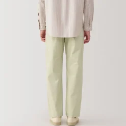 New Muji Pantalón de corte cómodo y algodón lavado para hombre