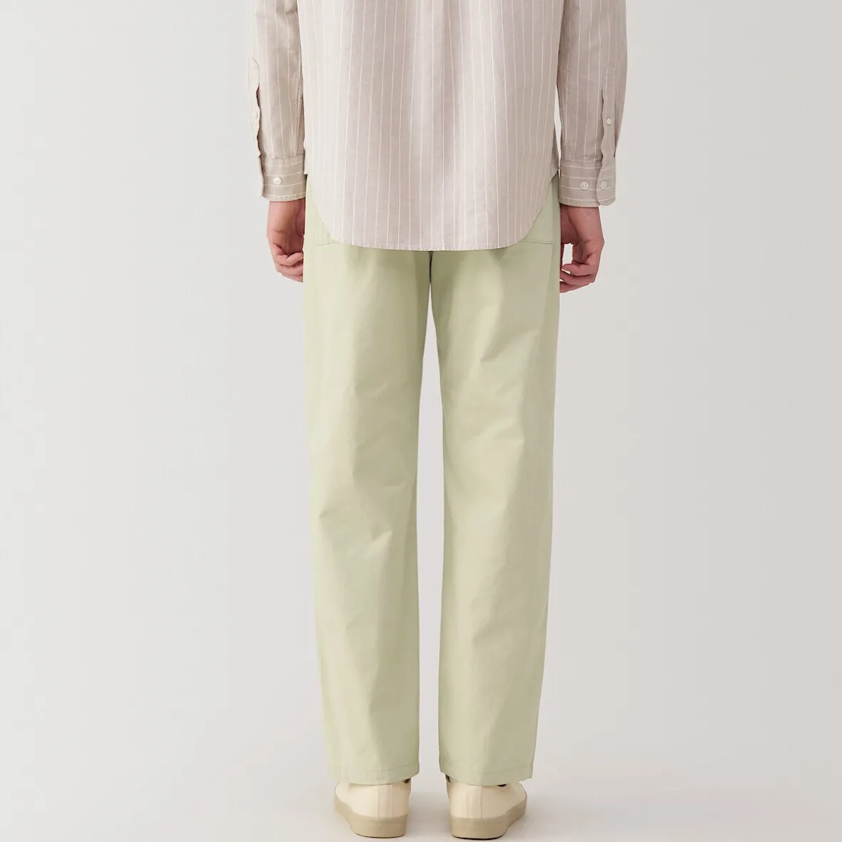 New Muji Pantalón de corte cómodo y algodón lavado para hombre