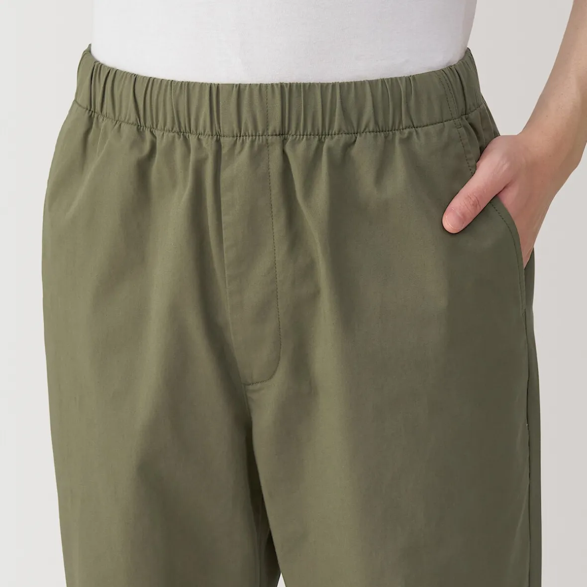 New Muji Pantalón de corte cómodo y algodón lavado para hombre