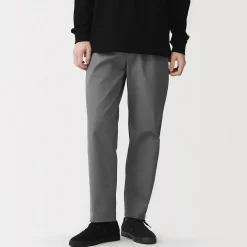 Discount Muji Pantalón de corte cómodo y algodón lavado para hombre