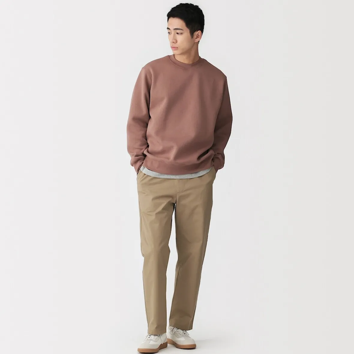 Discount Muji Pantalón de corte cómodo y algodón lavado para hombre