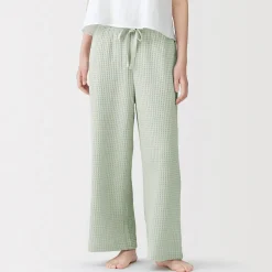 Discount Muji Pantalón largo de punto suelto para mujer