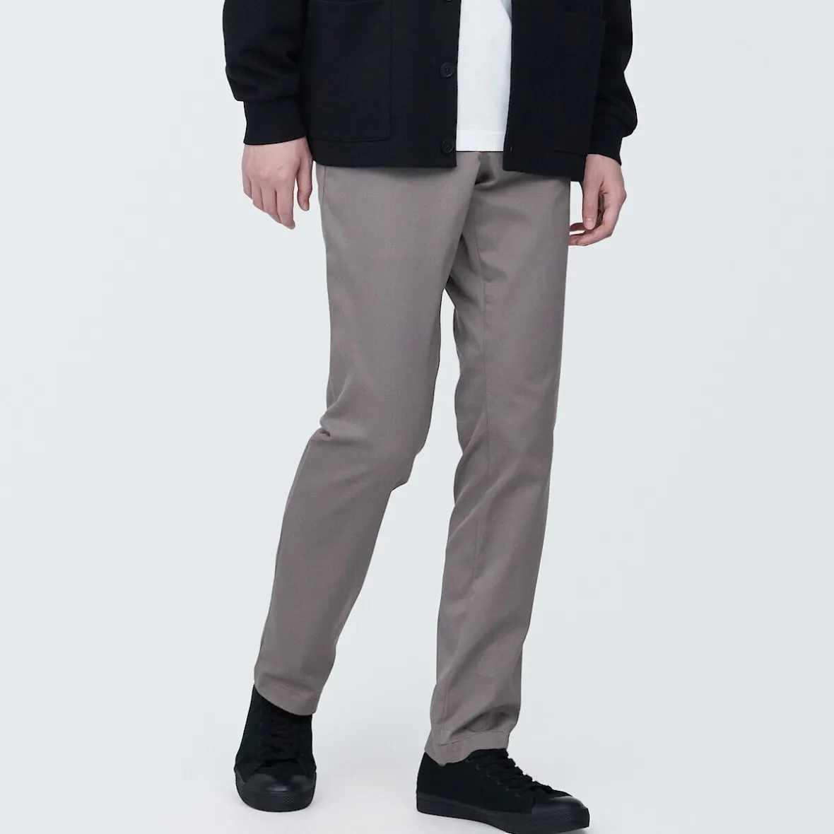 Outlet Muji Pantalon chino elastico para hombre (76cm) Marrón Agrisado