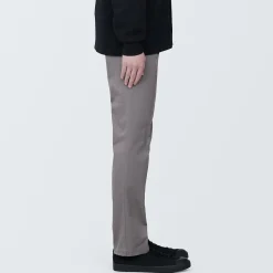 Outlet Muji Pantalon chino elastico para hombre (76cm) Marrón Agrisado