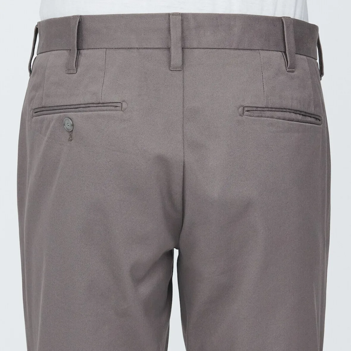 Outlet Muji Pantalon chino elastico para hombre (76cm) Marrón Agrisado