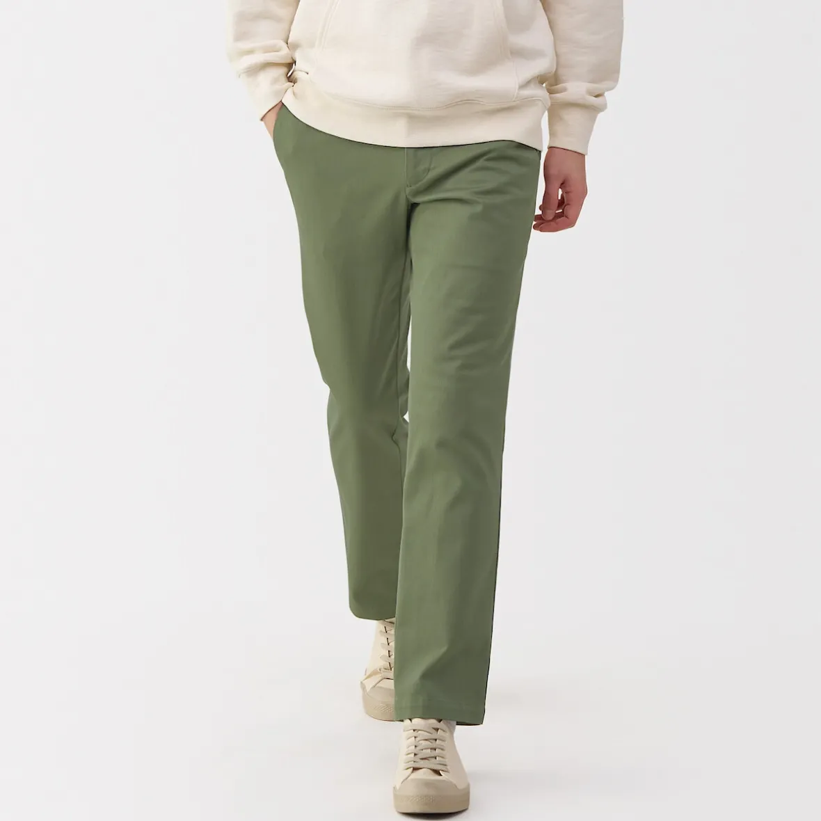 Muji Pantalon chino elastico para hombre (76cm)