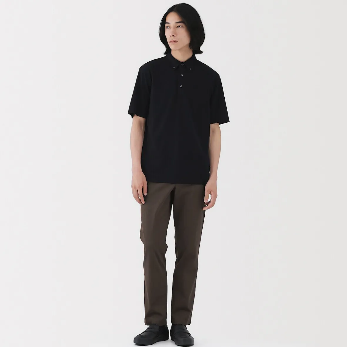 Muji Pantalon chino elastico para hombre (76cm)