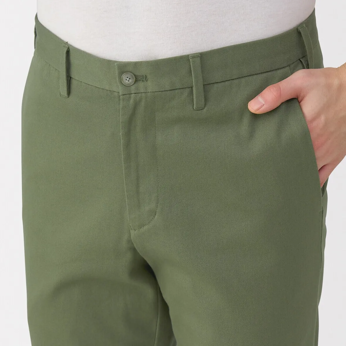 Muji Pantalon chino elastico para hombre (76cm)