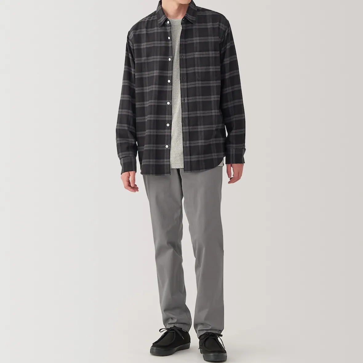 Hot Muji Pantalones chinos ajustados elásticos largos para hombre