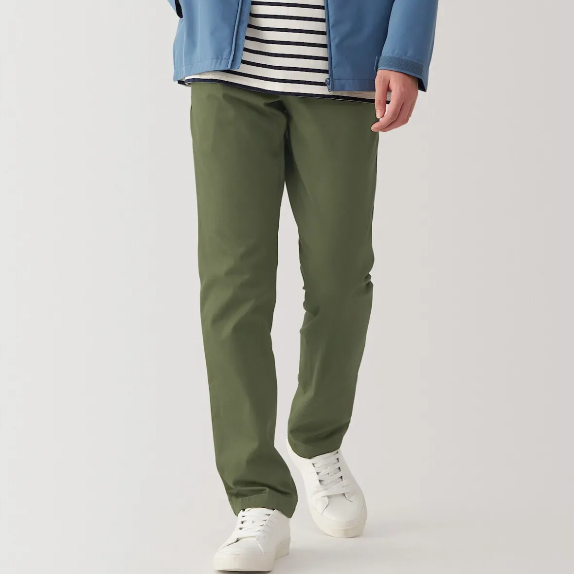 Hot Muji Pantalones chinos ajustados elásticos largos para hombre