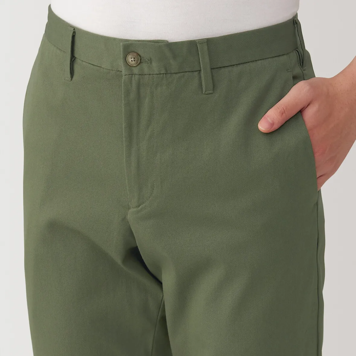 Hot Muji Pantalones chinos ajustados elásticos largos para hombre