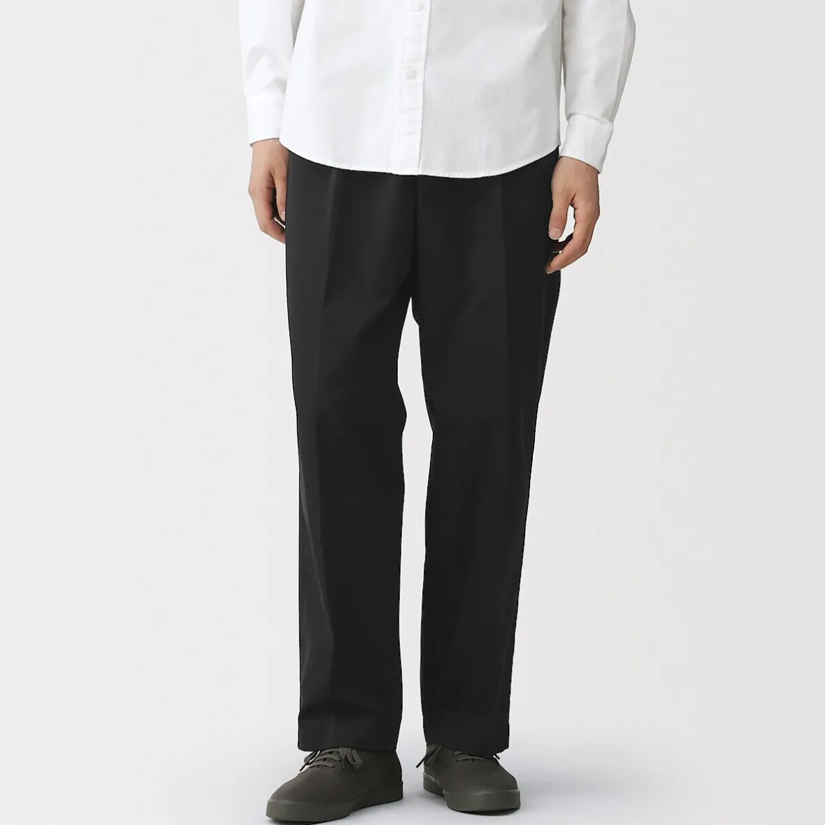 Discount Muji Pantalones chinos anchos con pliegues delanteros para hombre