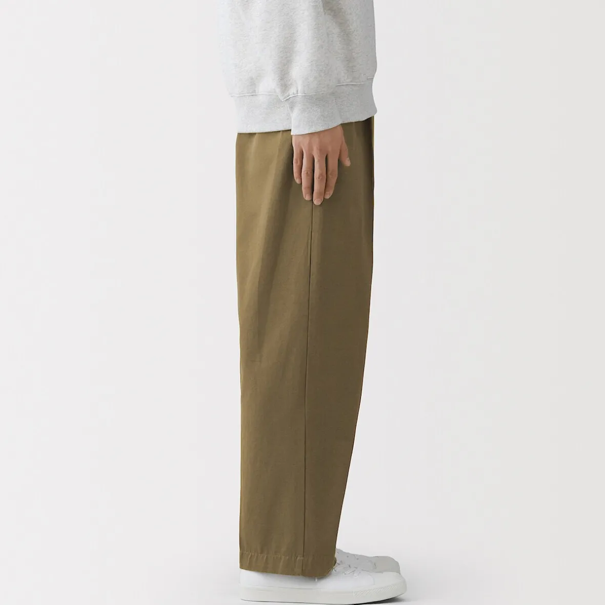 Discount Muji Pantalones chinos anchos con pliegues delanteros para hombre