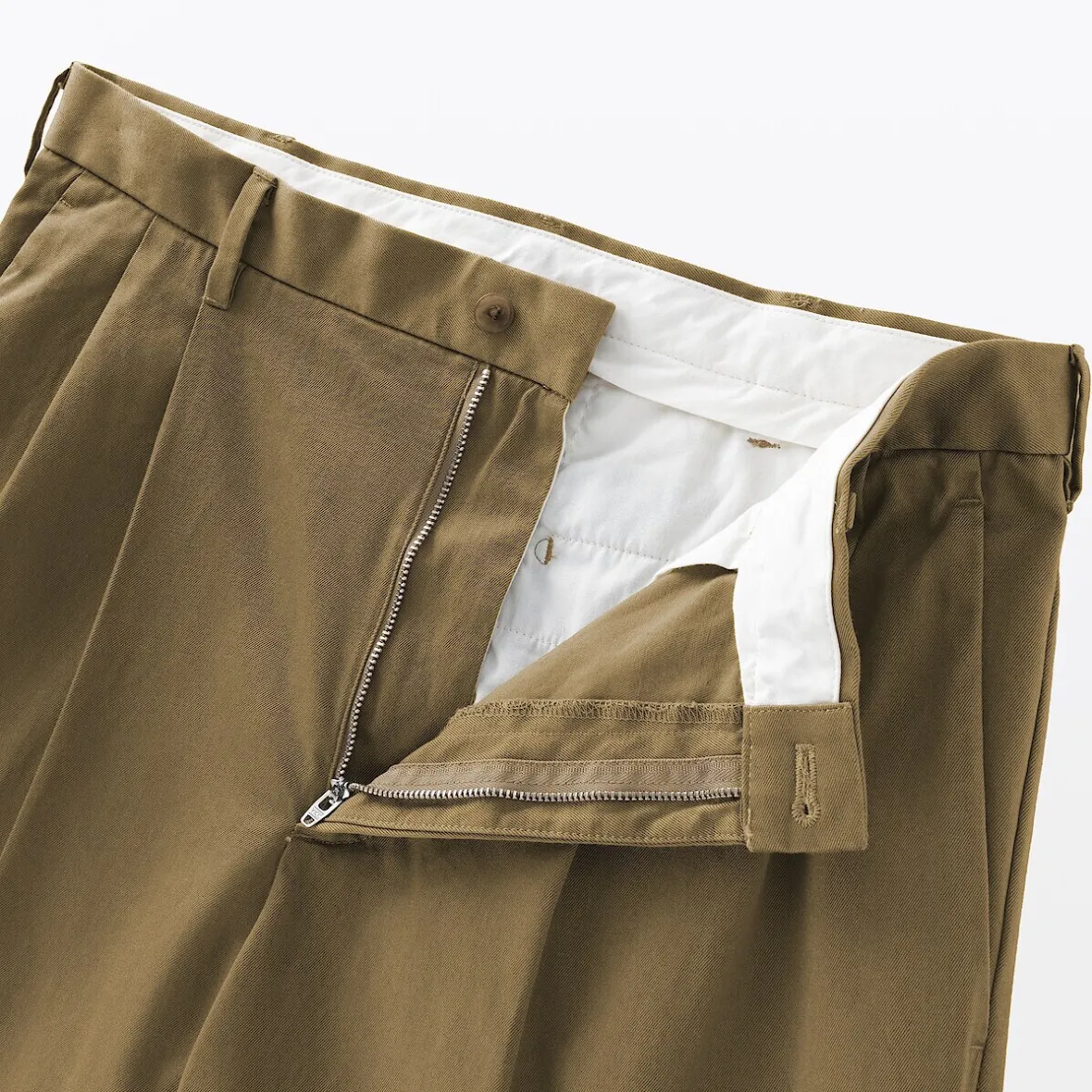 Discount Muji Pantalones chinos anchos con pliegues delanteros para hombre