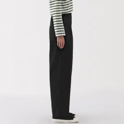 Clearance Muji Pantalones chinos con pinzas y pernera larga de algodón para mujer