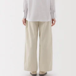Clearance Muji Pantalones chinos con pinzas y pernera larga de algodón para mujer