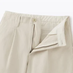 Clearance Muji Pantalones chinos con pinzas y pernera larga de algodón para mujer