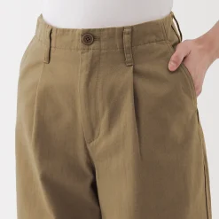 Clearance Muji Pantalones chinos con pinzas y pernera larga de algodón para mujer