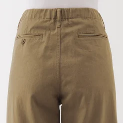 Clearance Muji Pantalones chinos con pinzas y pernera larga de algodón para mujer
