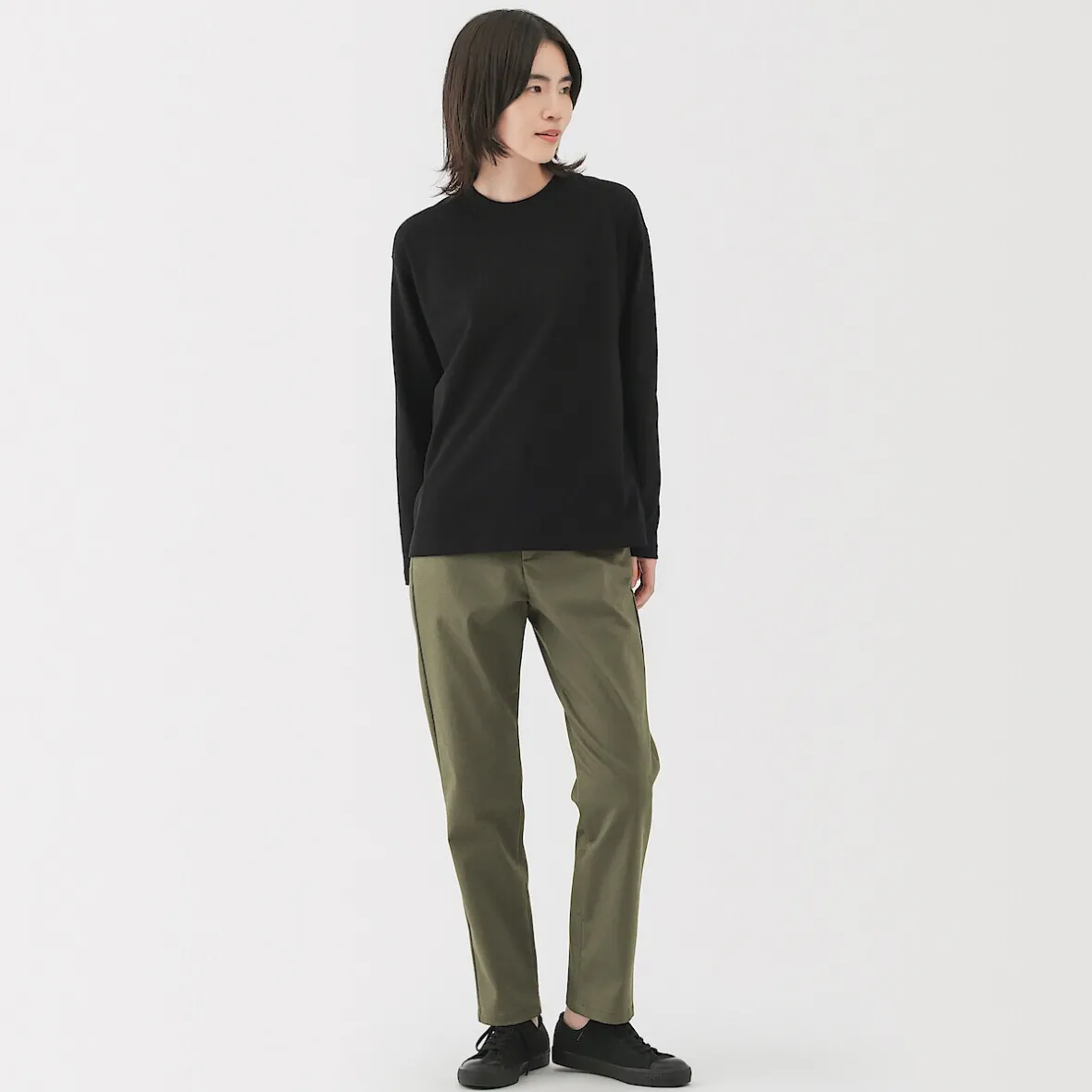 Outlet Muji Pantalones chinos Slim elásticos en 4 direcciones para mujer