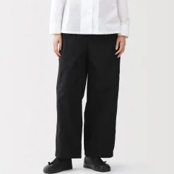 New Muji Pantalones con cordón de algodón ligero para mujer