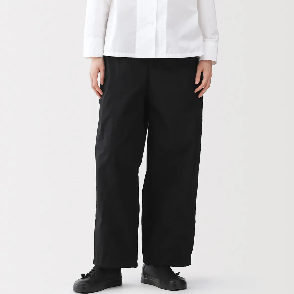 New Muji Pantalones con cordón de algodón ligero para mujer