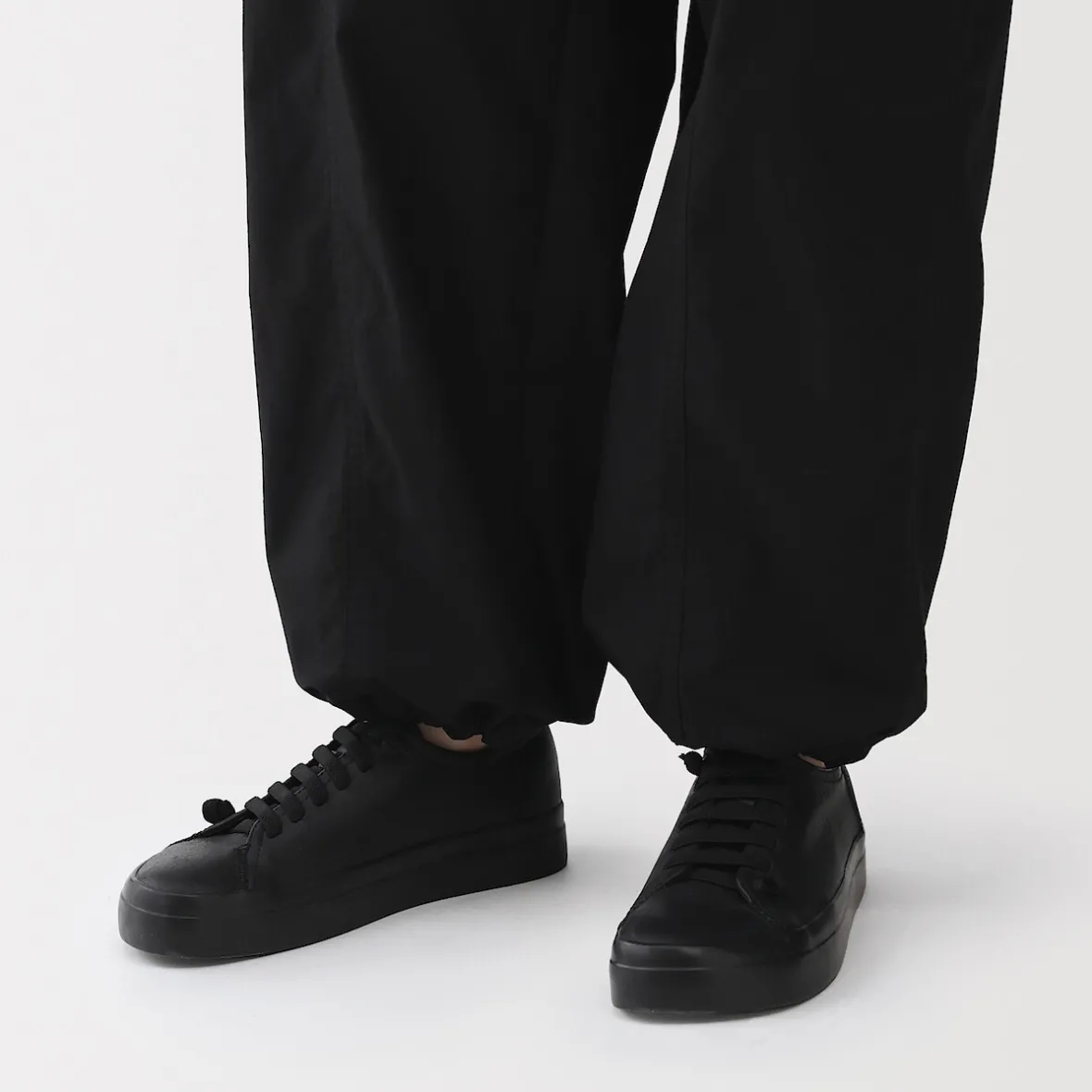 New Muji Pantalones con cordón de algodón ligero para mujer