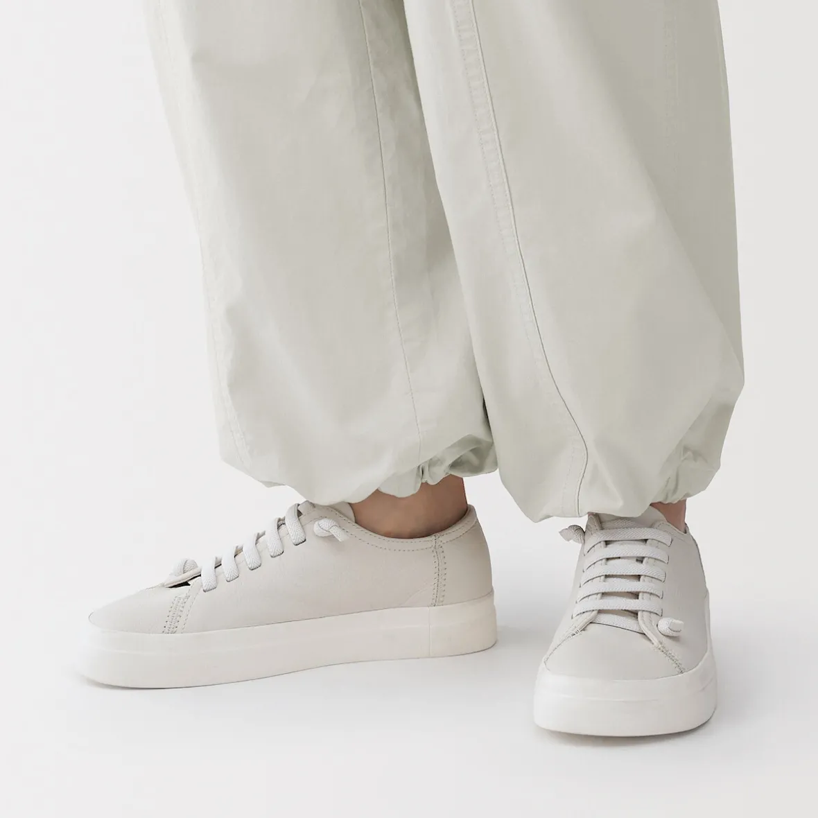 New Muji Pantalones con cordón de algodón ligero para mujer
